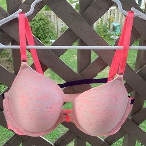 Victoria’s Secret 36C Front Clasp Lined Perfect Coverage Neon Speckled Fabric